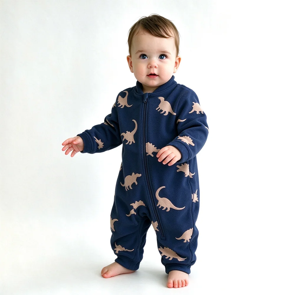 Cotton Baby Onesies Zipper - Soft Warm Baby Fleece Onesie Cute