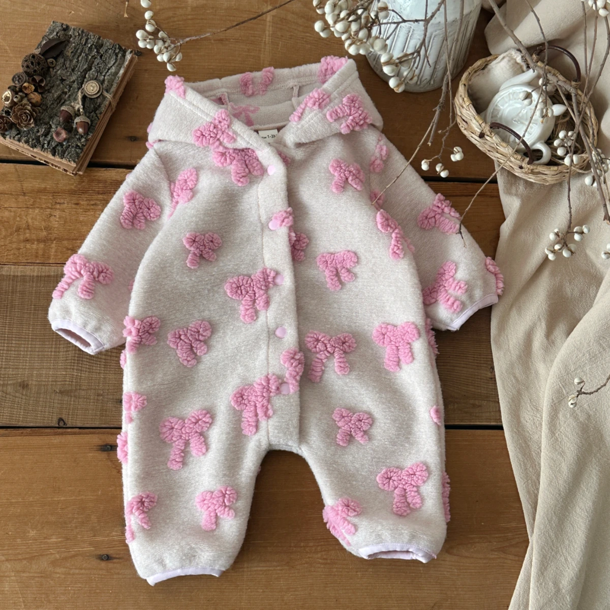 Baby Girls Hooded Romper 3D Bo - огляд і ціна Newborn Baby Girl Romper Floral