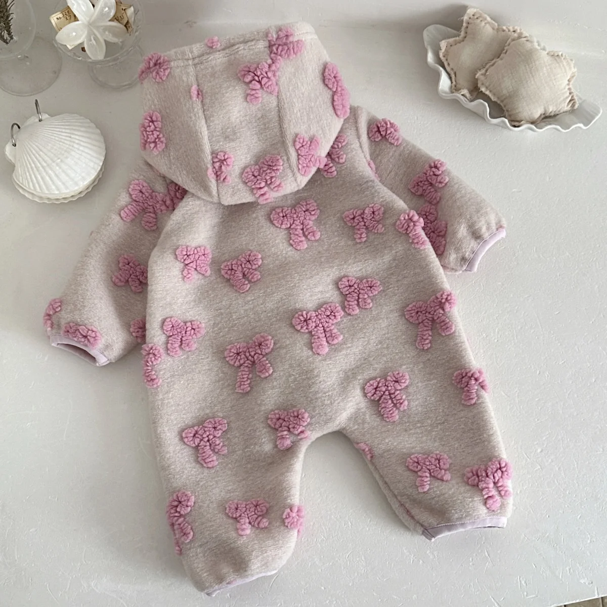 Baby Girls Hooded Romper 3D Bo - огляд і ціна Newborn Baby Girl Romper Floral