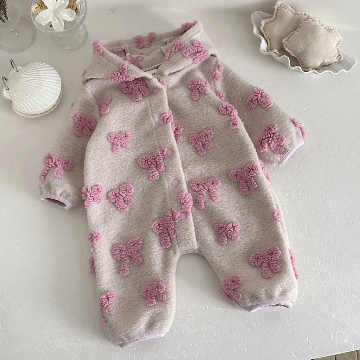 Baby Girls Hooded Romper 3D Bo - огляд і ціна Newborn Baby Girl Romper Floral