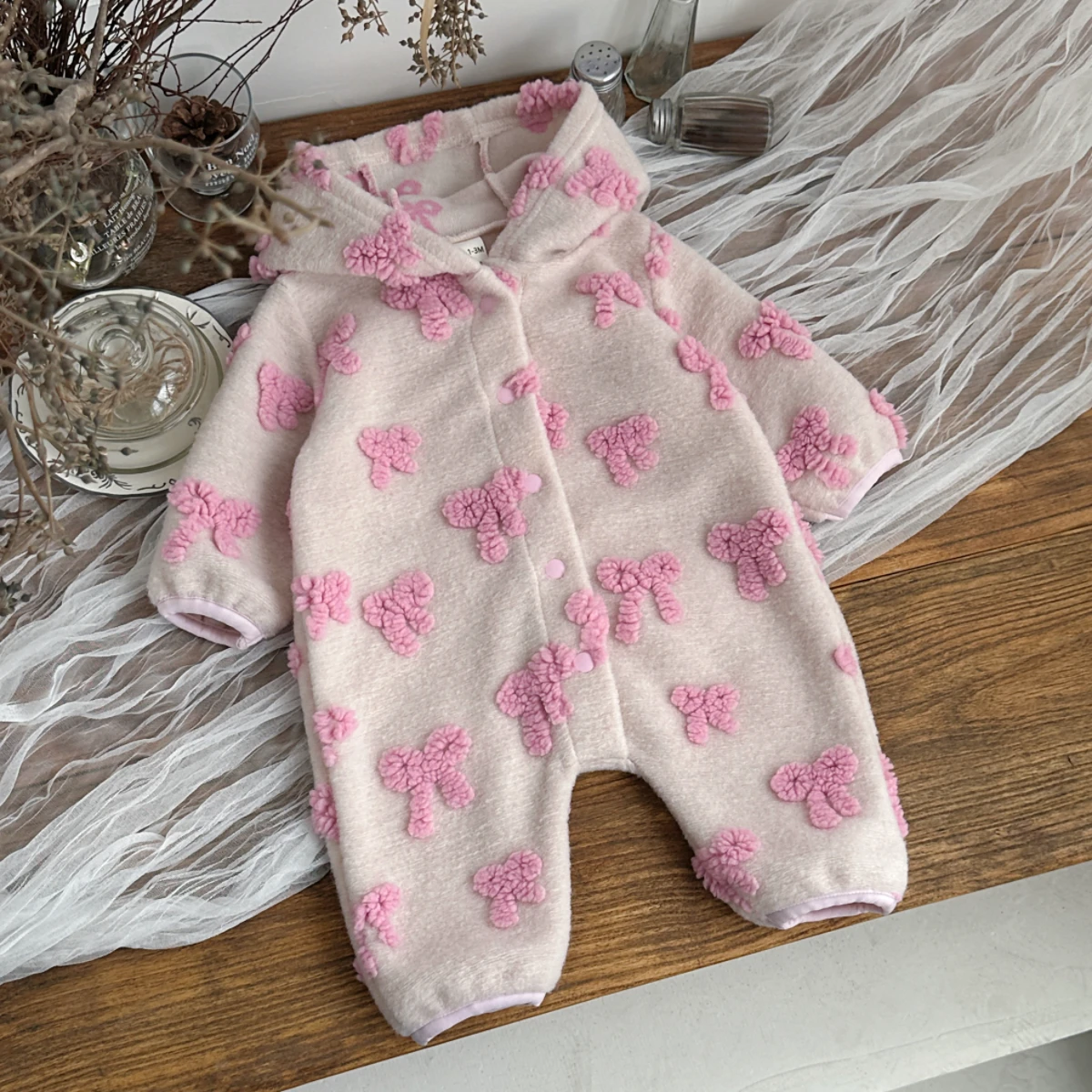 Baby Girls Hooded Romper 3D Bo - огляд і ціна Newborn Baby Girl Romper Floral