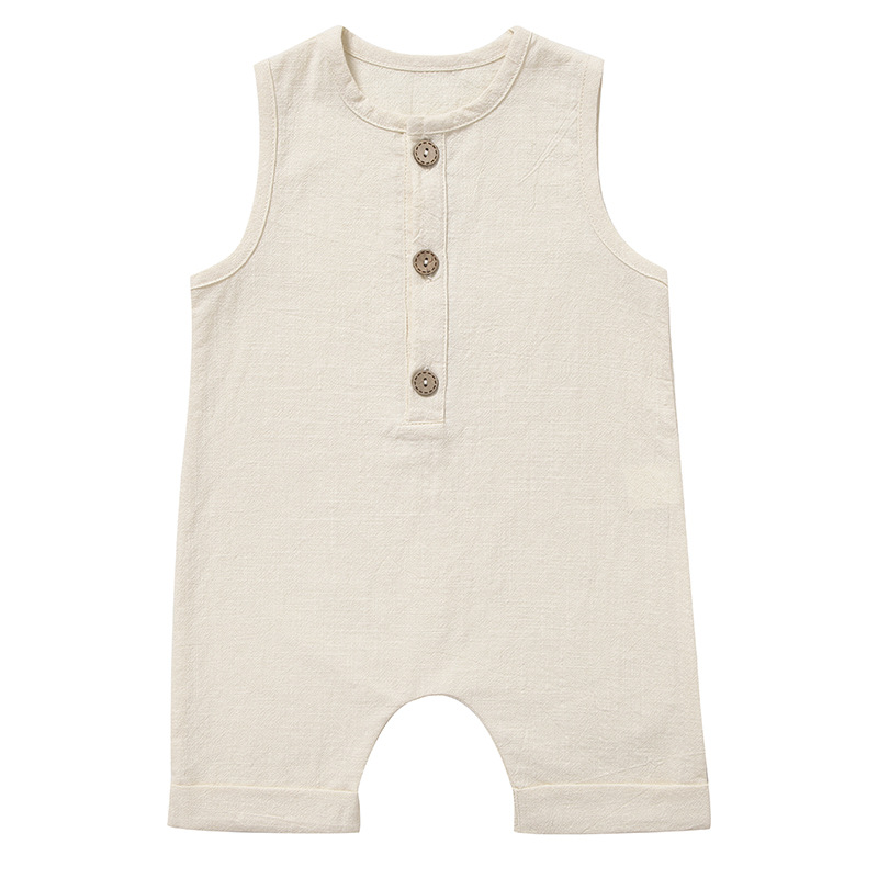 Summer Baby Boys Girls Rompers - огляд і ціна Baby Summer Linen Sleeveless Jumpsuit
