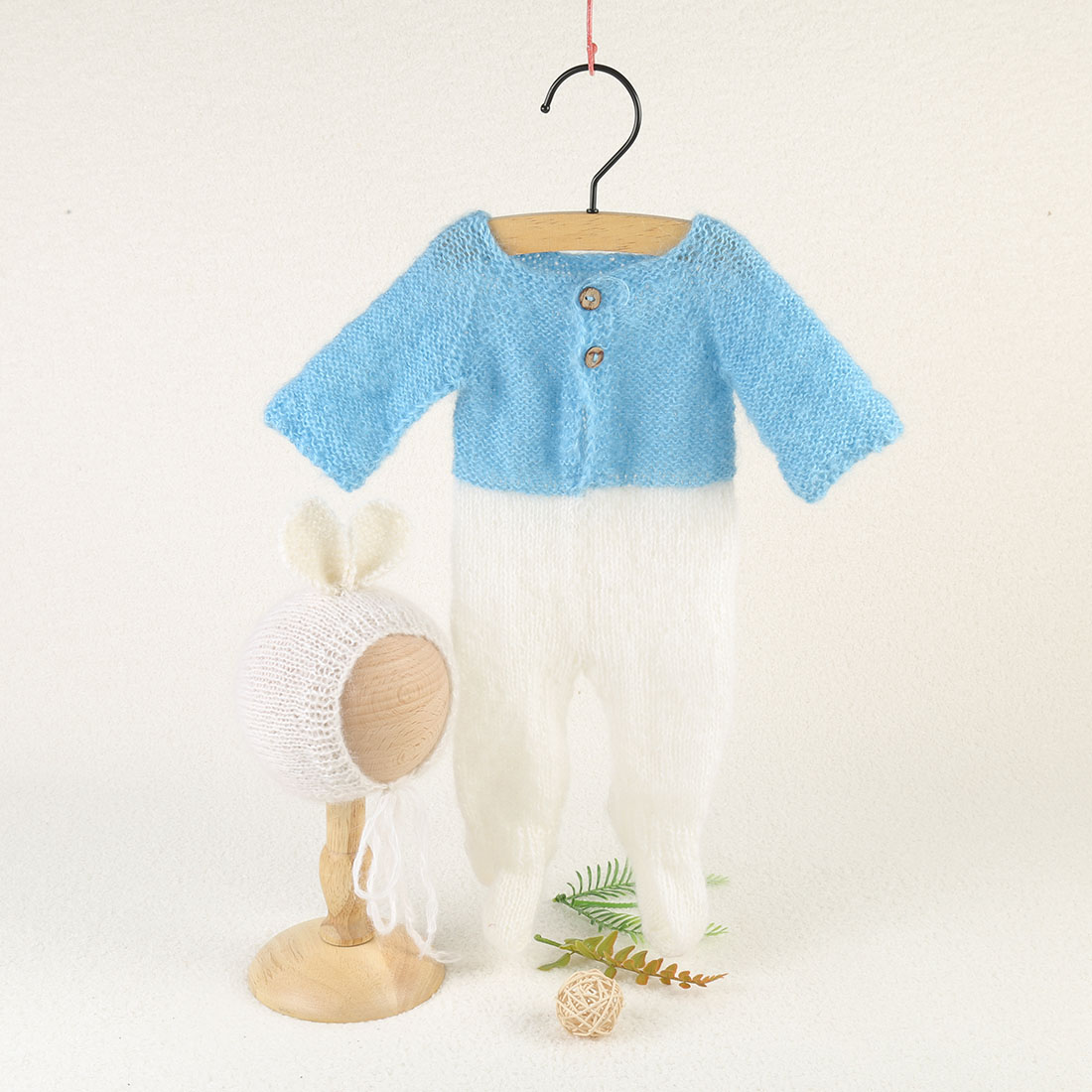 Vintage Knit Fluffy Teddy Bear - огляд і ціна Infant Photography Props Outfit