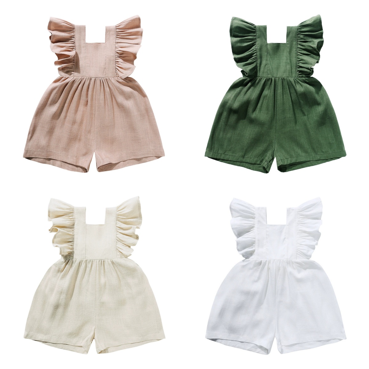 2026 Summer Newborn Baby Girl  - огляд і ціна Baby Summer Linen Sleeveless Jumpsuit
