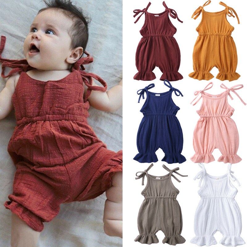 Summer Outfits Baby Girl Cloth - огляд і ціна Baby Summer Linen Sleeveless Jumpsuit