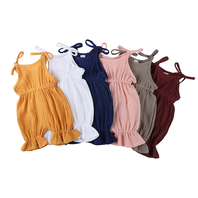 Summer Outfits Baby Girl Cloth - огляд і ціна Baby Summer Linen Sleeveless Jumpsuit